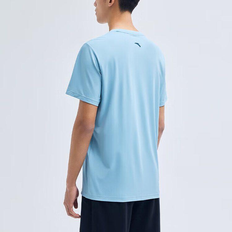 Anta Basketball Collection T Shirts Men's Jianghe Blue Crew Neck Moderate Straight Fit 152321172-2