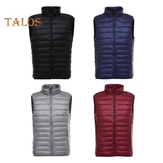 Unisexowa puchowa kamizelka bez rękawów ze stójką, jednolita kolorystycznie, zapinana na zamek, bawełniana kamizelka z kieszeniami, cienka, ciepła kamizelka, płaszcz