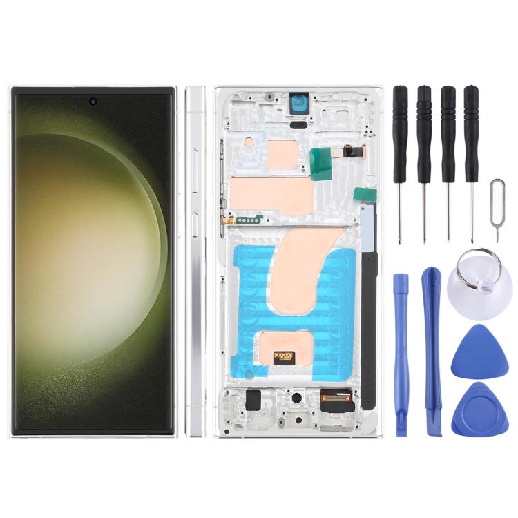 Per Samsung Galaxy S23 Ultra SM-S918B Schermo LCD TFT da 6,72 pollici Assemblaggio Completo Digitizer con Telaio, Non Supporta l'Identificazione delle Impronte Digitali