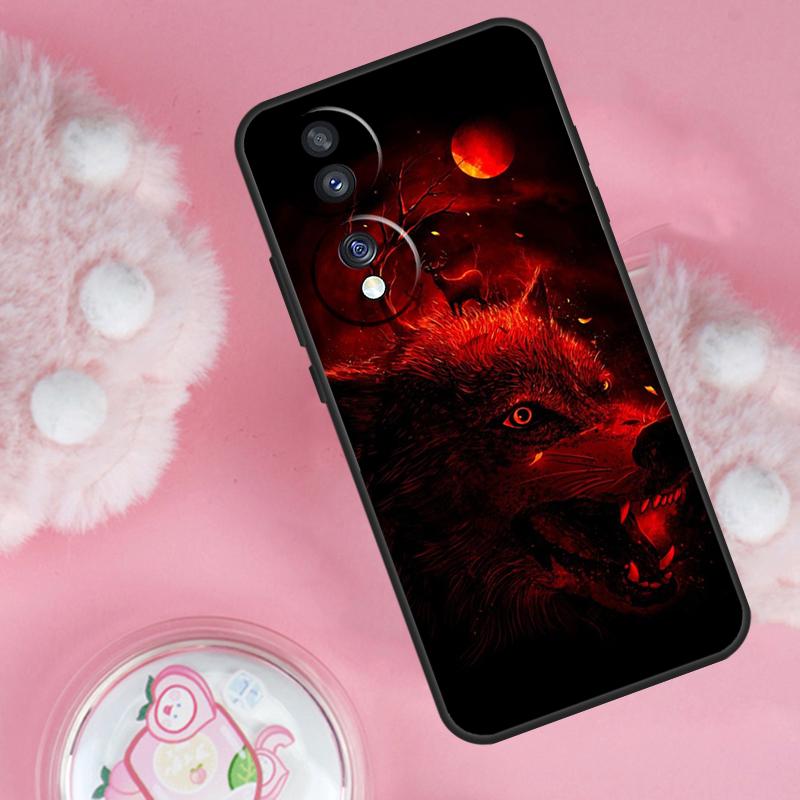 Angry Wolf Case For Honor Magic 6 5 7 Lite Honor 200 Pro 50 70 90 Lite X9b X9a X8b X8a X8 X9 X9c Cover