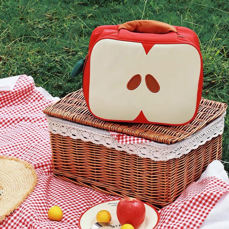 Cartoon Apple Pattern Makeup Bag Women Travel Storage Pounch Cosmetics Toiletry Storage Pounch Female's Handbag Christmas Gift