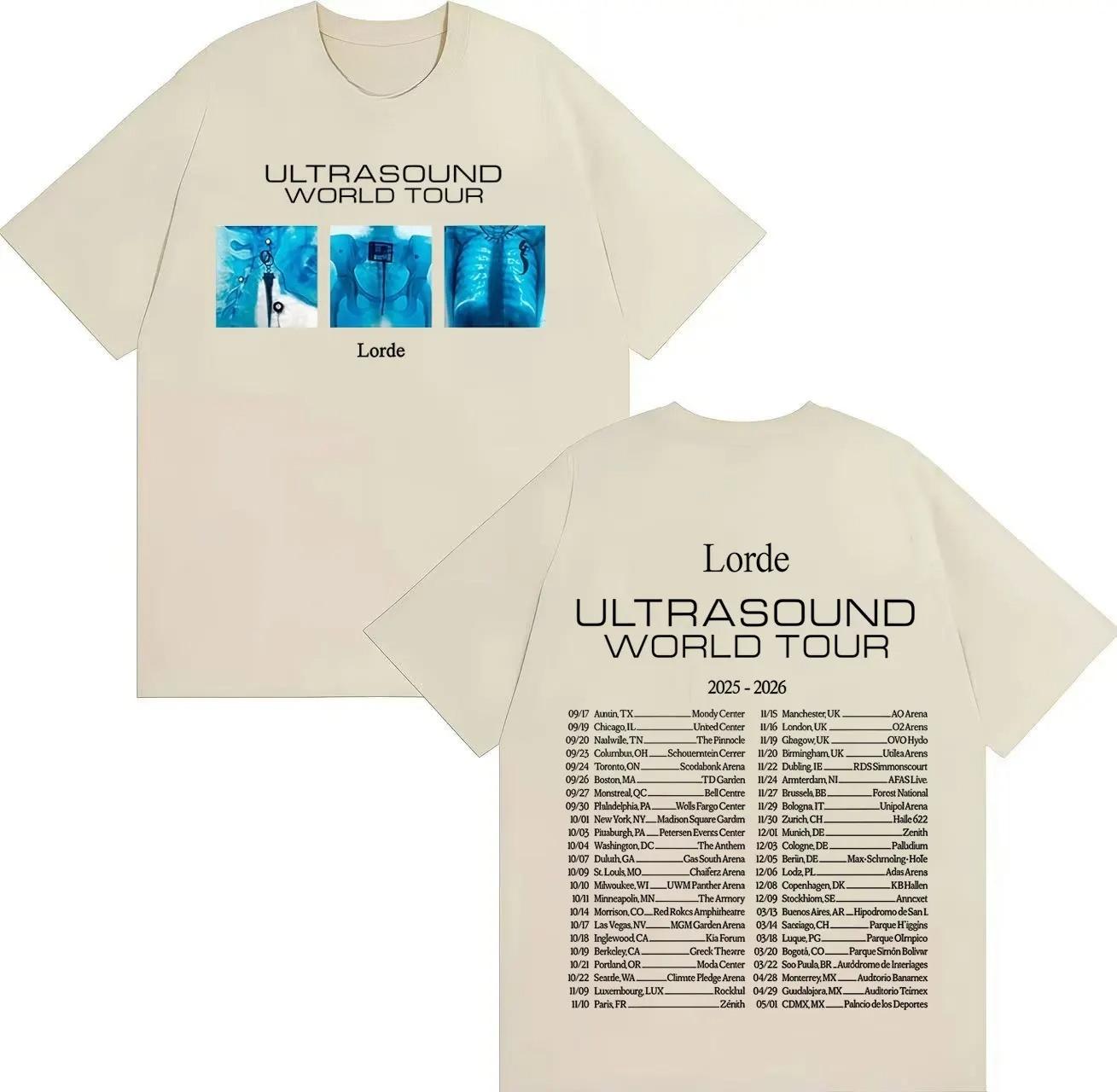 

2026 Harajuku Tshrit Lorde Ultrasound Merch Tshirts Fashion Tee Unisex Women Y2K Oversized Cotton Summer Cozy Short Sleeve Clothes 4XL