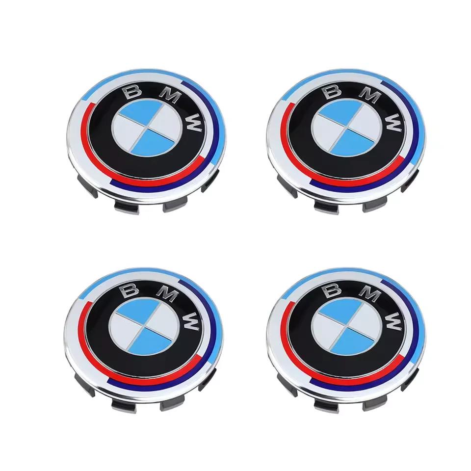 4Pcs 56mm 68mm Wheel Center Caps Emblem Badge For BMW 50th Anniversary X3 X5 X6 E39 E46 E90 E60 E87 E53 F10 F20 F30 M3 M5 M6 Z4 ZDFVU1