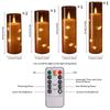 Flameless LED Electronic Candle Set with Embedded Star String and Timer Remote Control Flickering LED Pillar Tealight Home Decor