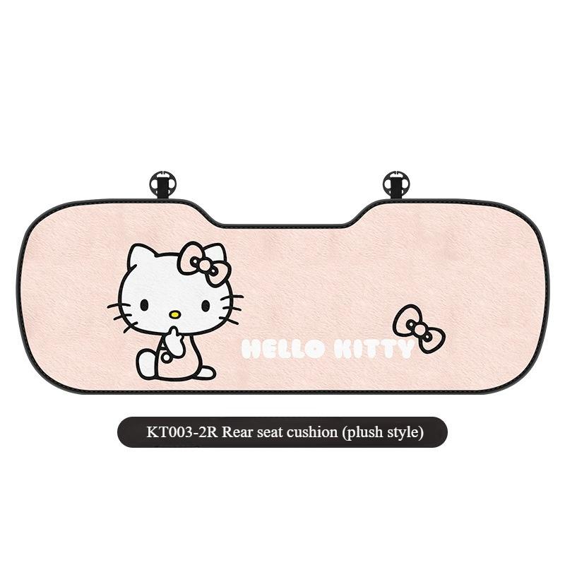 Hello Kitty Universal Car Short Plush Cushion Cartoon 3D Shaped Winter Five Seat Cover Car Soft Cushion for Car Interior Decor