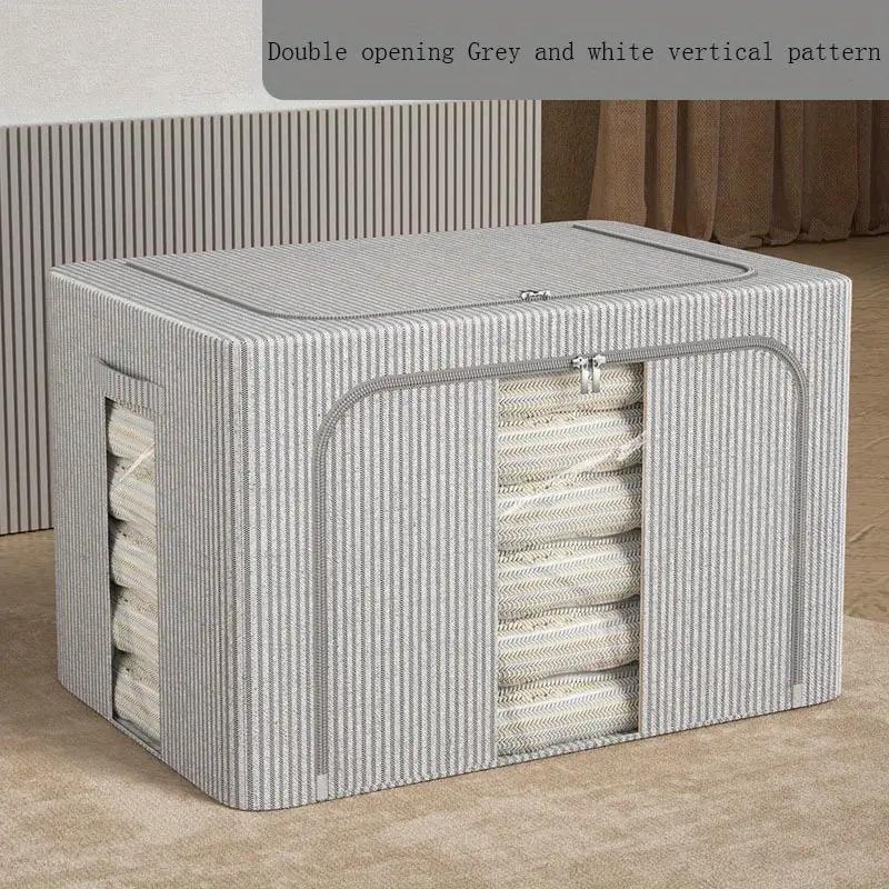 1ks zahuštěný úložný box na bavlnu a len, látkový organizér na oblečení, úložný box na skládací skříň, úložný koš pro domácnost