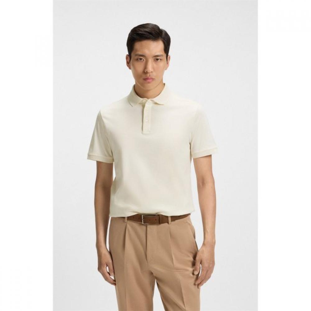 

Boss Regular Fit Mercerized Italian Cotton Polo Shirt Open White 50494980118 XL