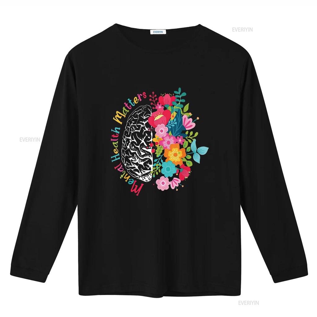 Mental Health Matters Awareness Brain Neurodiversity Emotion T Shirt vintage Washed homme Versatile Unisex fashion Comfortable