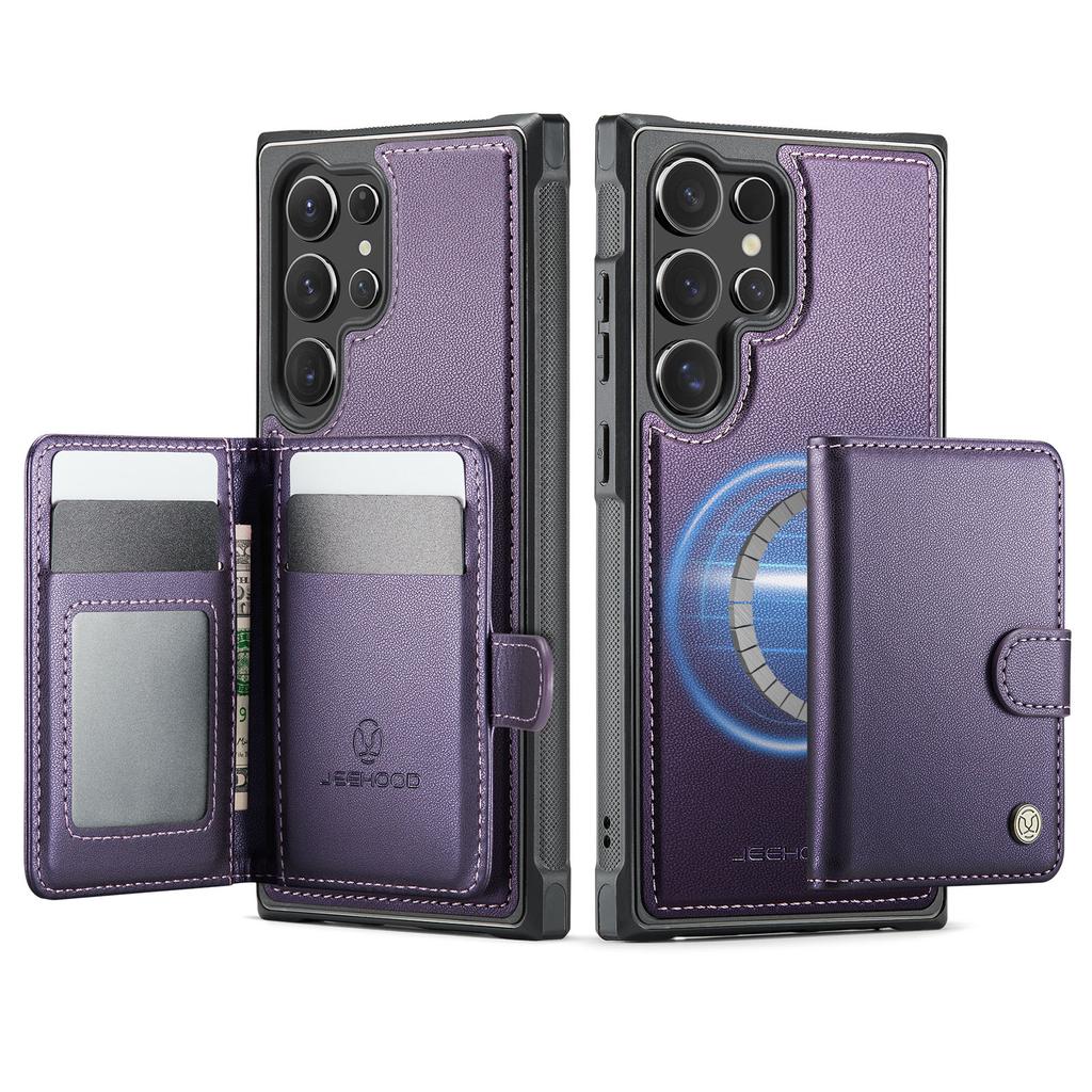 2 in 1 Detachable Card Holder Leather Case for Samsung Galaxy S25 Ultra Edge S24 Plus S23 S22 S21 A56 A16 A36 5G Magnetic Cover