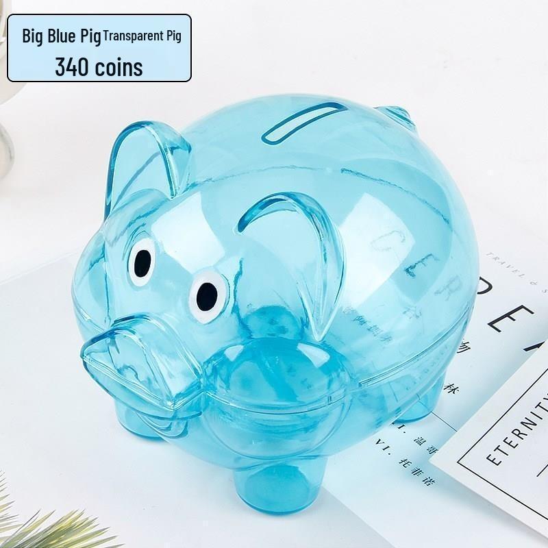 Cartoon-Sparschwein: Transparente, langlebige Sparbüchse aus Kunststoff für Kinder