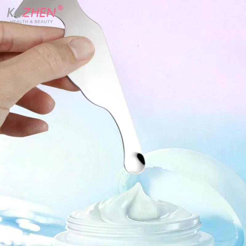 Paslanmaz Çelik Fondöten Spatulası Makyaj Aracı Kozmetik Kürek Hassas Fondöten Uygulaması ve Karıştırma İçin Göz Makyajı Stencil'leri