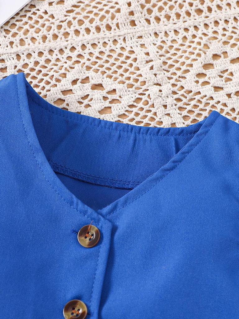 British Style Girls' V-Neck Suit Set: Includes Solid Base Layer & Trousers