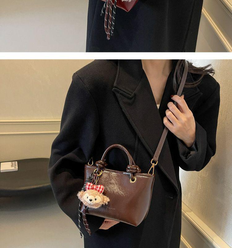 Retro Myerard Brown Women's Small Crossbody Bucket Bag - Versatile and Popular for Autumn/Winter