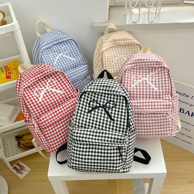 School bag women's summer small fresh ins style bow fashionable and simple junior high school students class travel backpack