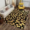 Leopard Print Area Rug - Black and Gold Modern Living Room Carpet Suitable for use as an anti-slip for living room bedroom sofas