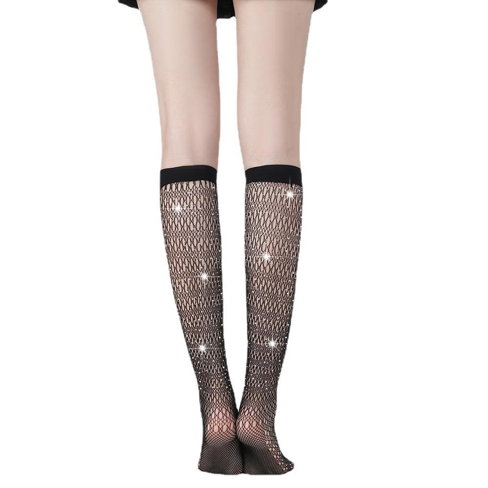 Hot-selling White Diamond Tube Socks Women's Socks Solid Color Hot Diamond New Socks