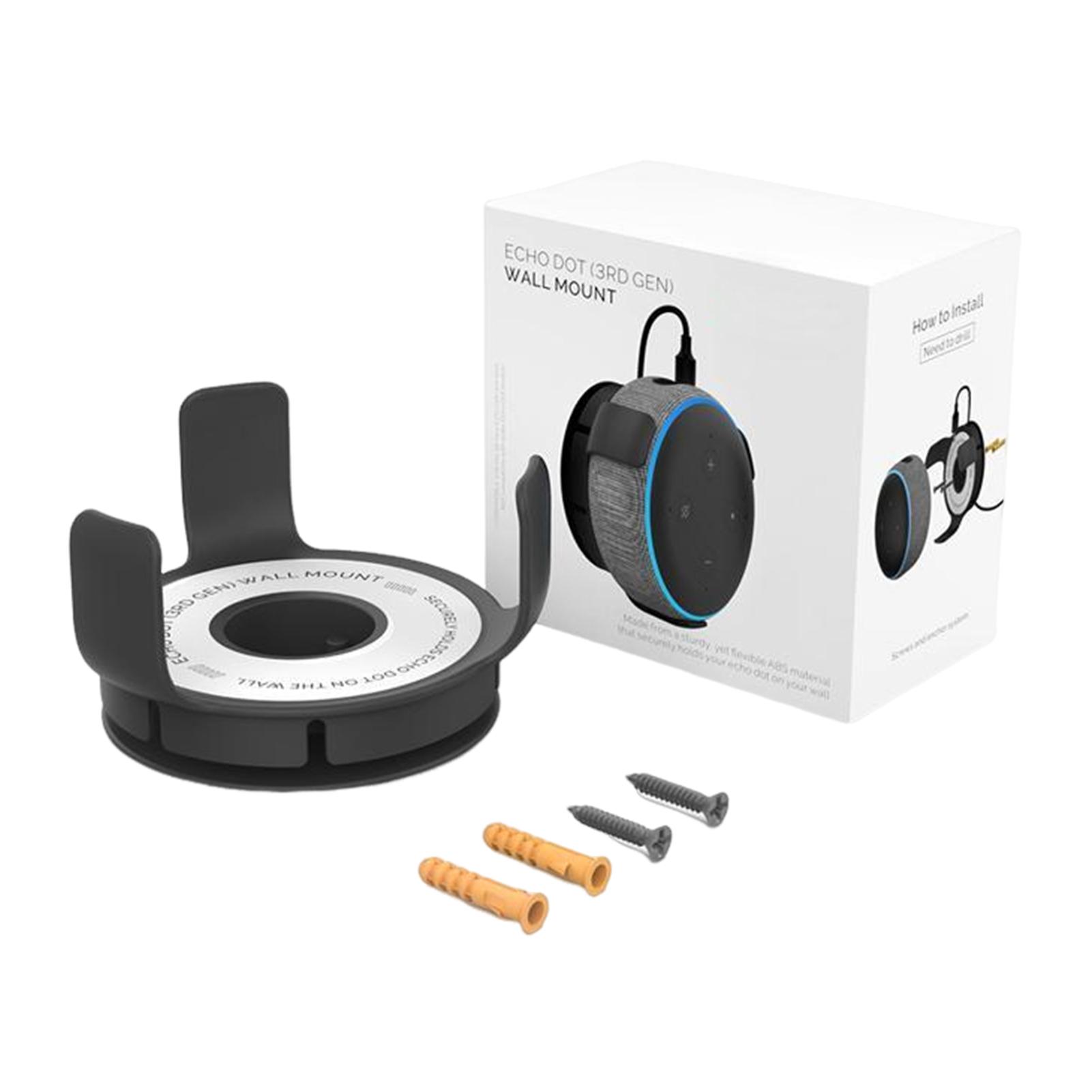 

Настенный держатель Кронштейн для укладки шнура для Alexa Echo Dot 3-го поколения Беспроводная bluetooth-гарнитура Динамик Настенное крепление Держать чёрный