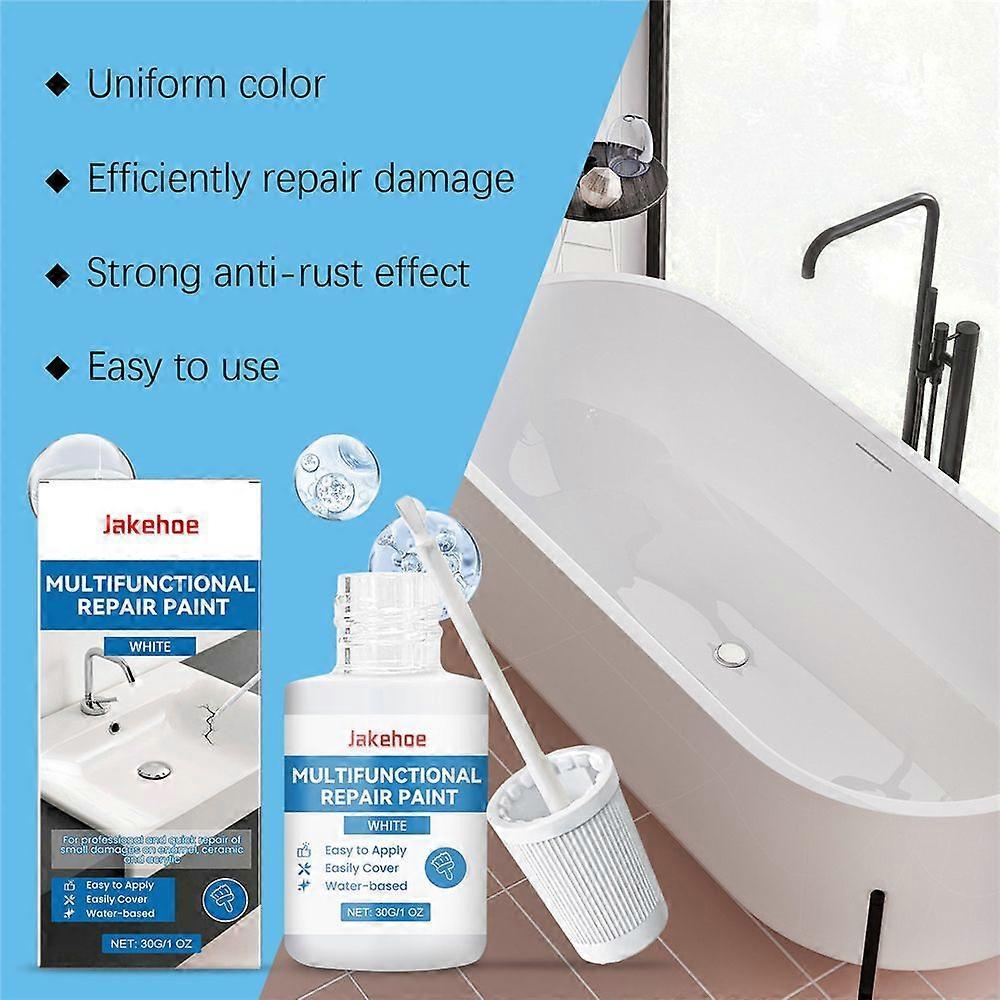 Waterproof Multi-Functional Repair Paint for Bathroom Surfaces - Easy To Use, Scratch & Blemish Fix, 30g, Eco-Friendly, Durable & Water-Resistant Less