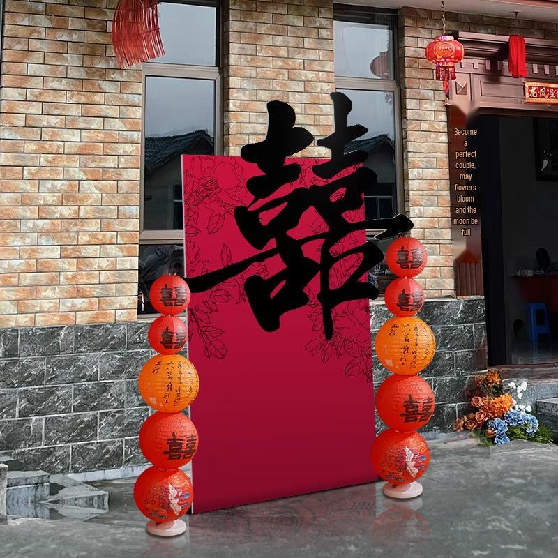 Large 3D Double Happiness Courtyard Entrance Welcome Sign for Wedding Decoration