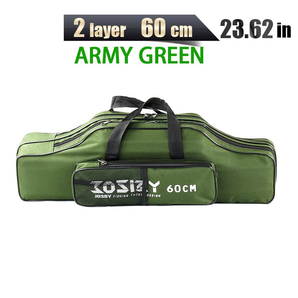 JOSBY 182CM-60CM Retractable Foldable Portable Waterproof Multi-Layer 2 3 Layer Oxford Cloth Fishing Rod Gun Bag Box Convenient