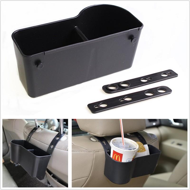 Car Seat Back Headrest Cup Drink Bottle Stand Storage Box Holder Mount Organizer