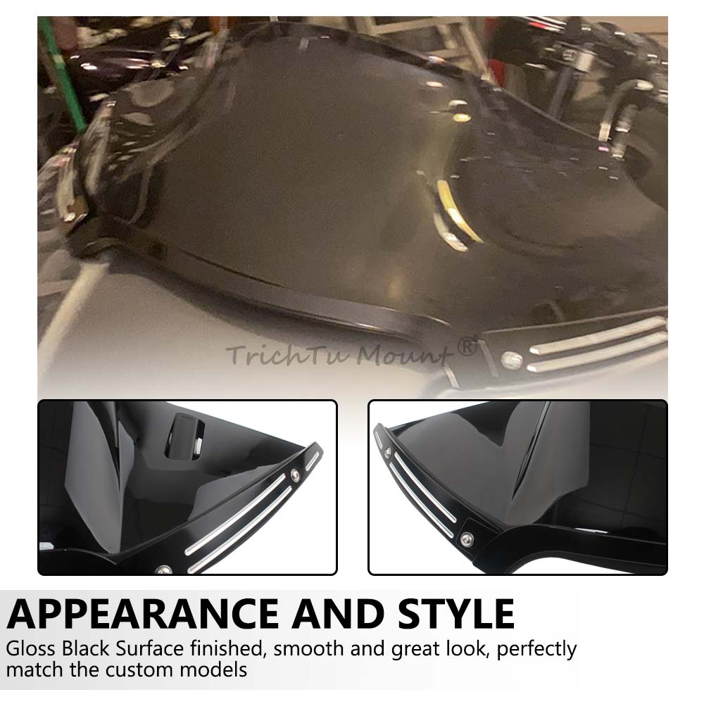 Motorcycle Accessory Black Vivid ABS Fairing Air Duct Windshield Trim For Harley Touring Road Glide CVO Limited FLTRX 2015-2023