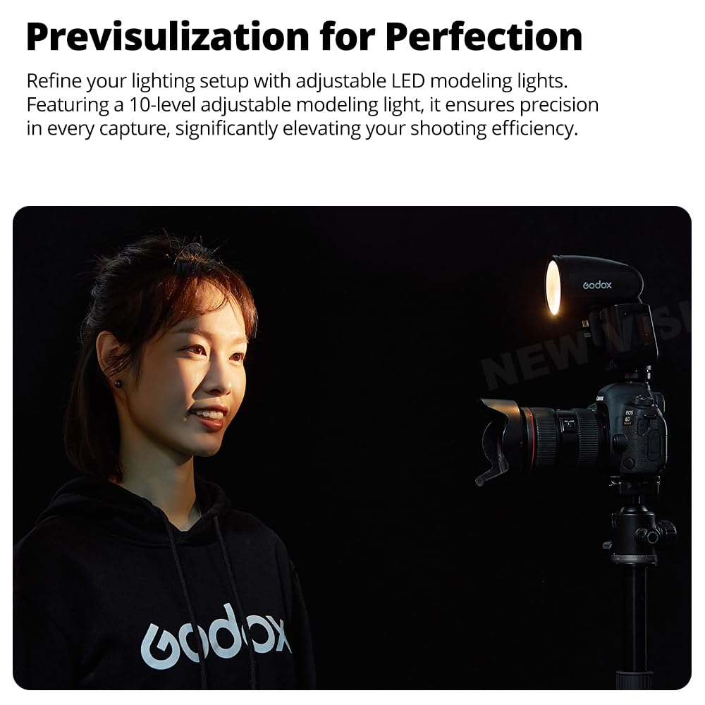 Godox V1Pro F Kruhová hlava Fotoaparát X Bezdrátový HSS 76Ws Kruhová hlava Fotoaparát Speedlite s externím bleskem pro Fuji Blesk, 2.4G E-TTL Lithio-iontový SU-1