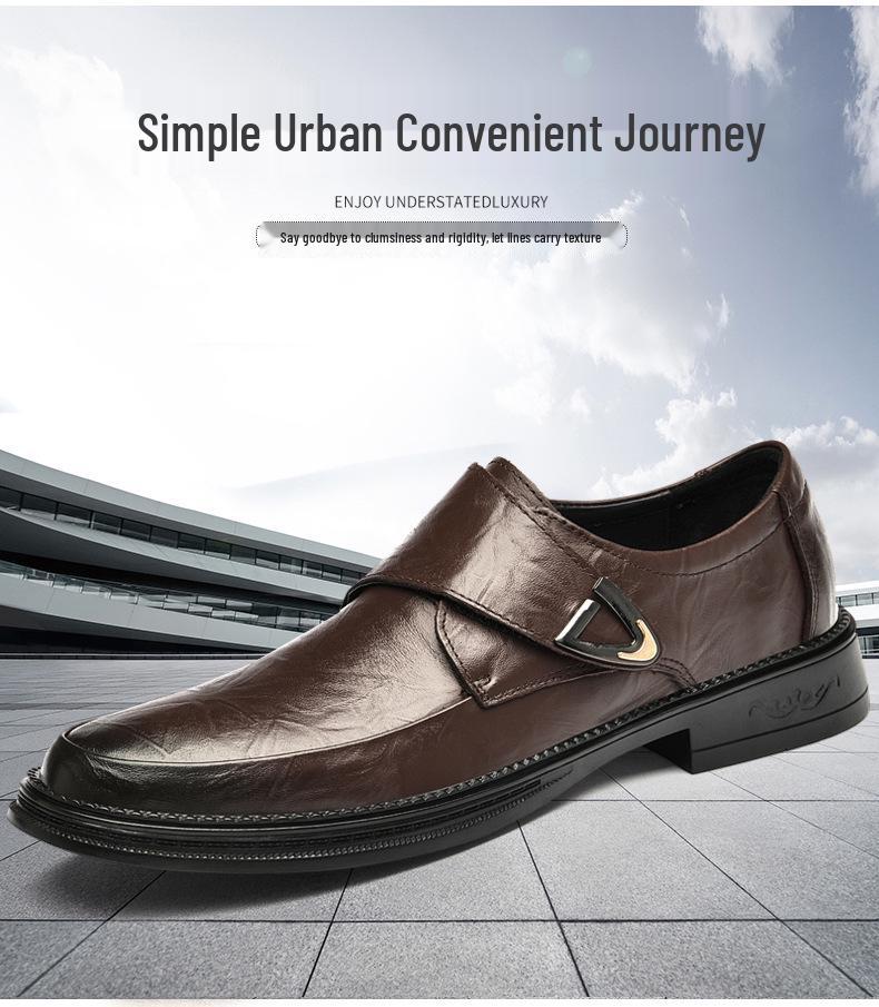 Men's Cross-Grain Cowhide Formal Leather Shoes for Autumn - Business, Casual, Wedding, or Dad's Style