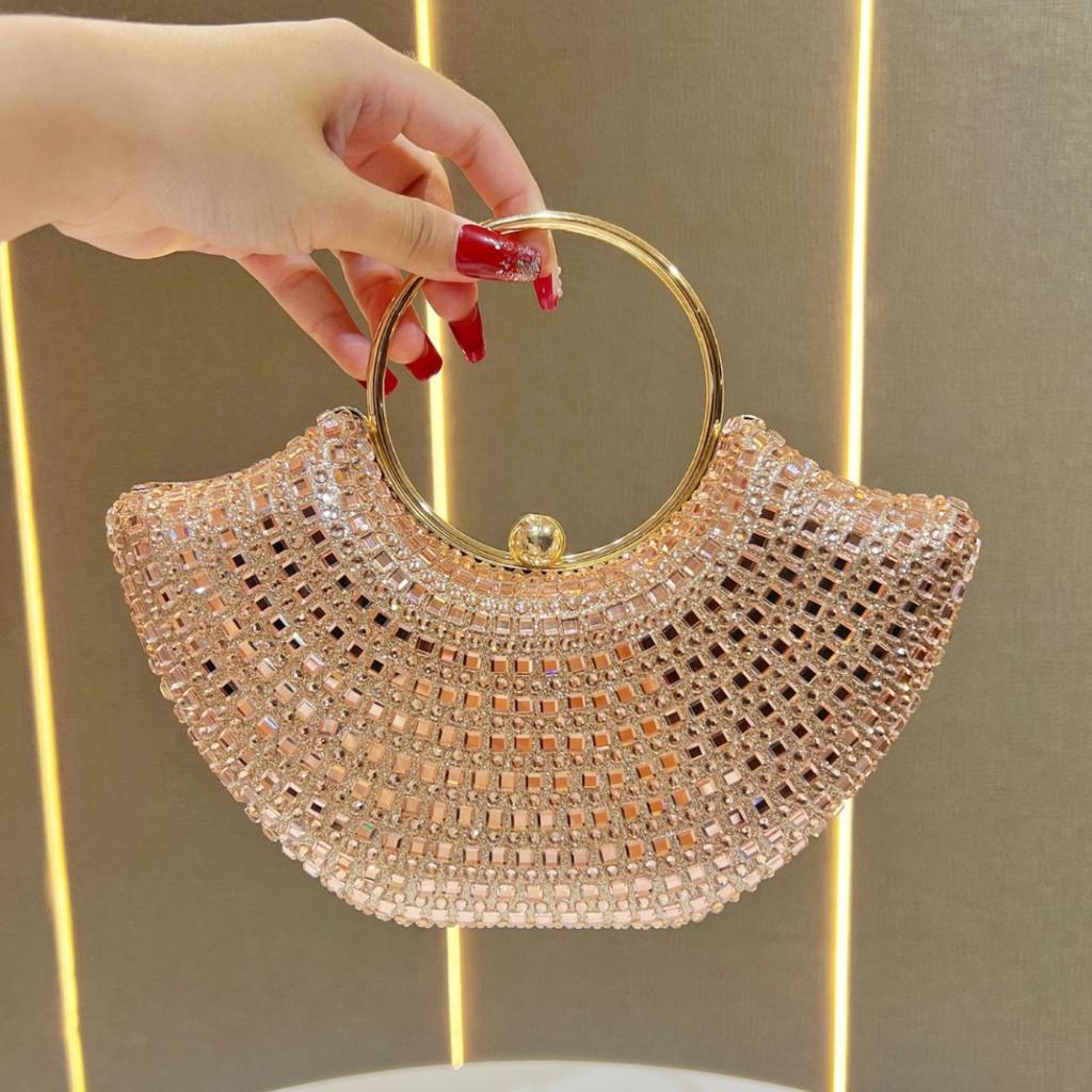 Luxury Rhinestones Evening Bags Fashion Chain Shoulder Crossbody Bags For Women Elegant Party Wedding Bag