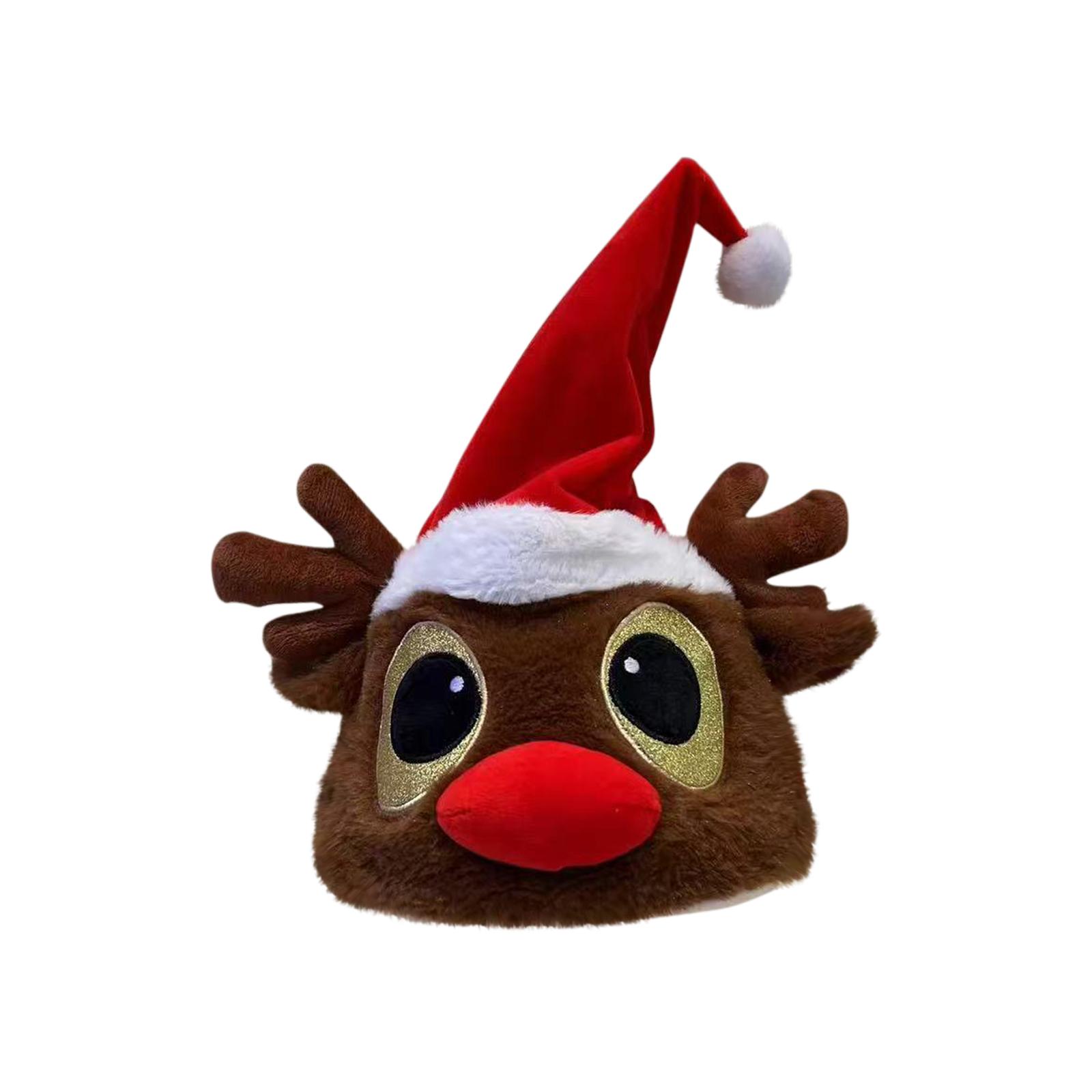 

Christmas Festive Hat, Cartoon , For Adults And Children, Old Man Snowman Hat, Swinging, Singing, With Music And Light. One Size