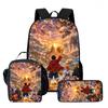 15 Inch One Piece 3-in-1 Backpack Set Unisex for Boys and Girls Age 6-10, Light Weight School Kit with Lunch Bag & Pencil Case