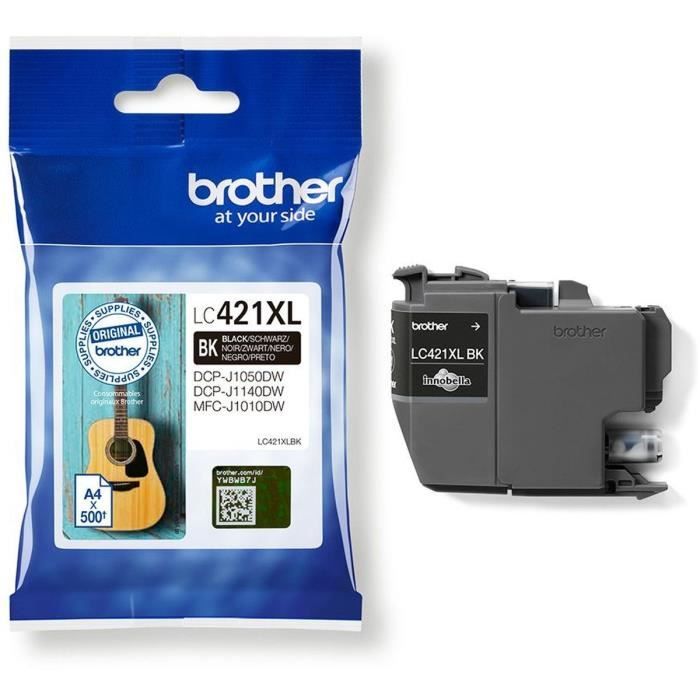 Картридж з чорнилом LC421XLBK - BROTHER - Чорний високої ємності на 500 сторінок - Для DCP-J1050DW, MFC-J1010DW та DCP-J1140DW