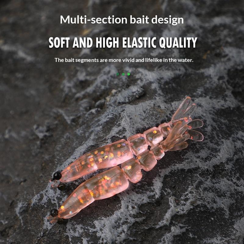20Pcs Mini Soft Worm Shrimp Fishing Lure 0.4G/40Mm Artificial Baits Bass Silicone Fishing Tackle