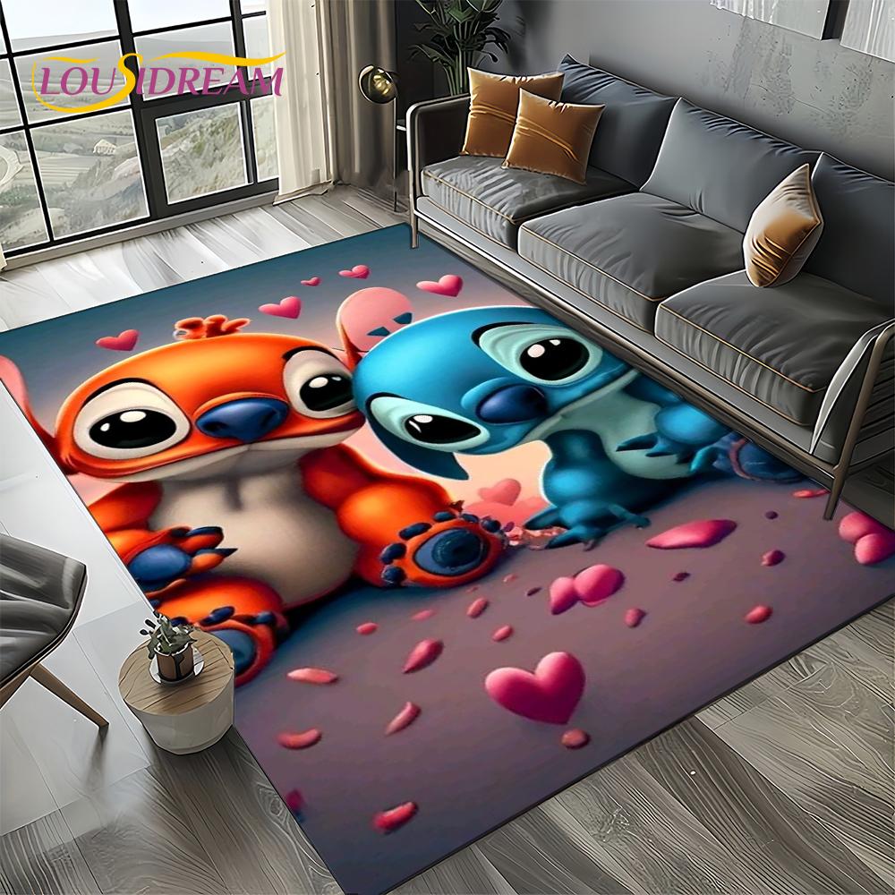27 Style Cute Stitch Cartoon 3D Carpet Rug for Home Living Room Bedroom Sofa Doormat Decor,Child Non-slip Floor Mat Gifts
