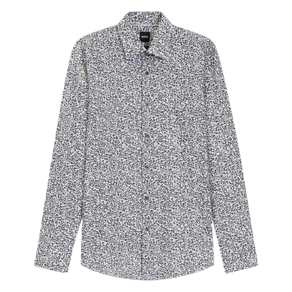 BOSS Mens Floral Slim Long-Sleeved Shirt