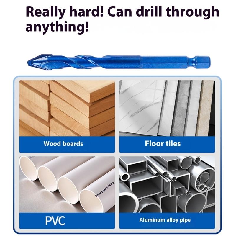 6/8/10/12mm Tile Bit Spades Drill Bit High Hardness Eccentric Drill Crooked Tip Eccentric Drill Bit Tilted Eccentric