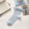 Silk Stockings for Children in Summer Style, Thin and Breathable Mid-calf Length, Mesh with Bubble-shaped Lace Trim.