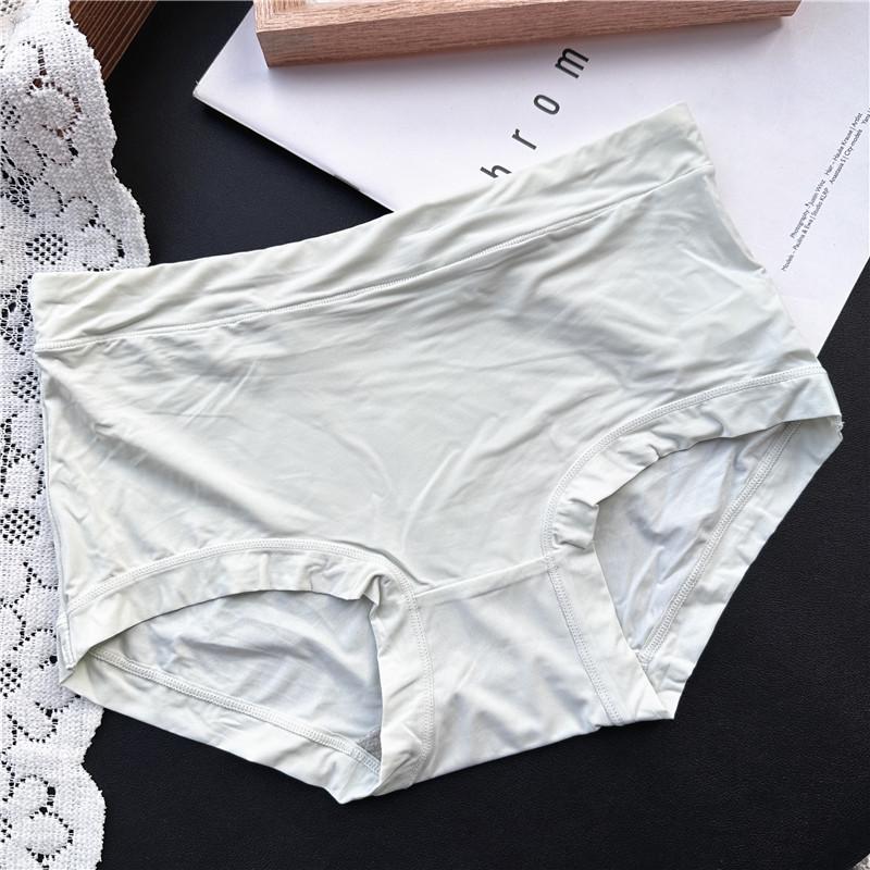 9908 Mid-Waist Ice Silk Women's Underwear - Solid Colors