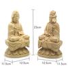HU Trading Buddhist Statue, Kannon Bodhisattva and Seishi Bodhisattva (Total Height: 23cm, Width: 12.5cm, Depth: 11.5cm), Seated Statue, Amida Triad,