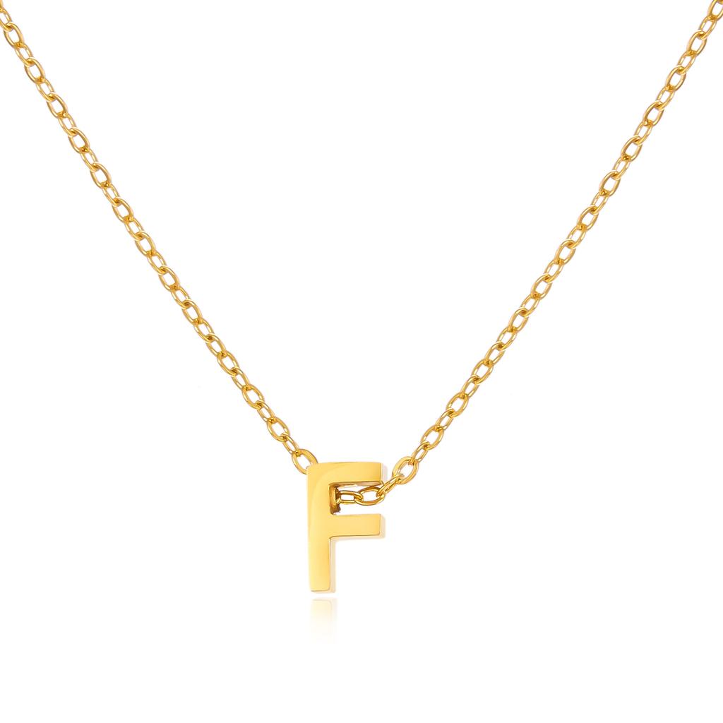 Simple Stainless Steel A-Z Initial Letter Necklaces for Women 26 Alphabet Pendant Clavicle Chain Choker Birthday Party Jewelry
