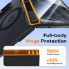 Magnetic Phone Case with Dual Kickstand and Hinge Protection, Matte Translucent Hard Shell for Google Pixel 11 Pro Fold-Black