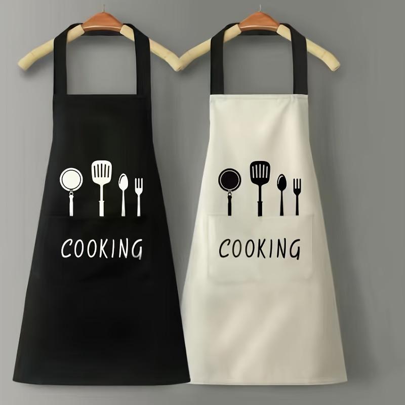 1pc Durable Chef's Apron- Waterproof, Oil-Resistant with Pockets- Unisex Kitchen Wear Stylish Protection for Cooking Enthusiasts