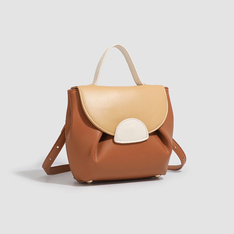 New Fashion Contrasting Colors Retro Texture Mini Commuter Street Portable Design Simple and Versatile Daily Compact