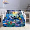Marine Life Blanket Fashion Marine Organism Oceanic Dolphins  Flannel  Quilt Cover Travel Bedding Throw  Bedspread