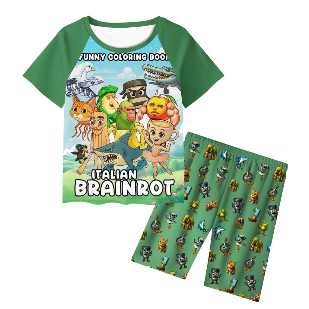 Al Italian Brainrot Tung Tungtung Sahur Pattern Children Home Wear Gift Pajamas