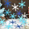 1 Set Paper Snowflake Cutouts 4" Double-Sided Snowflakes Paper for Classroom Bulletin Board Holiday Decors Winter Themed Party