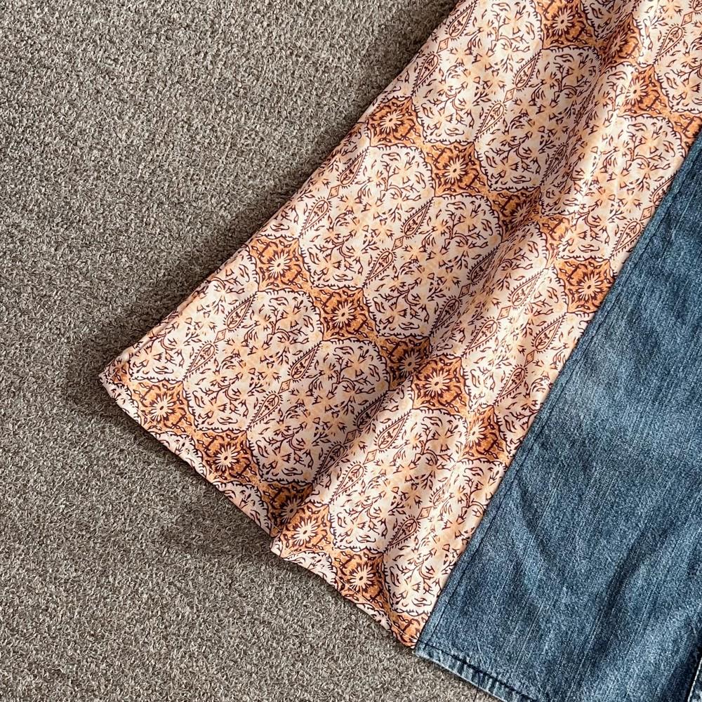 Nya sommarkvinnor tryck V-ringning enkelknäppt kortärmad broderi chiffong lapptäcksarbete mode elegant vardagsklänningar