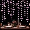 Partyzubehör 4m Hängendes Liebes-Girlande Romantische Papier-Herzform-Kette Einfach zu installieren Glitzernde Hochzeitsgirlande Muttertag