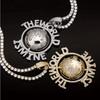 European and American Hip Hop Earth Pendant Copper Set with Zircon Personalized Necklace Pendant