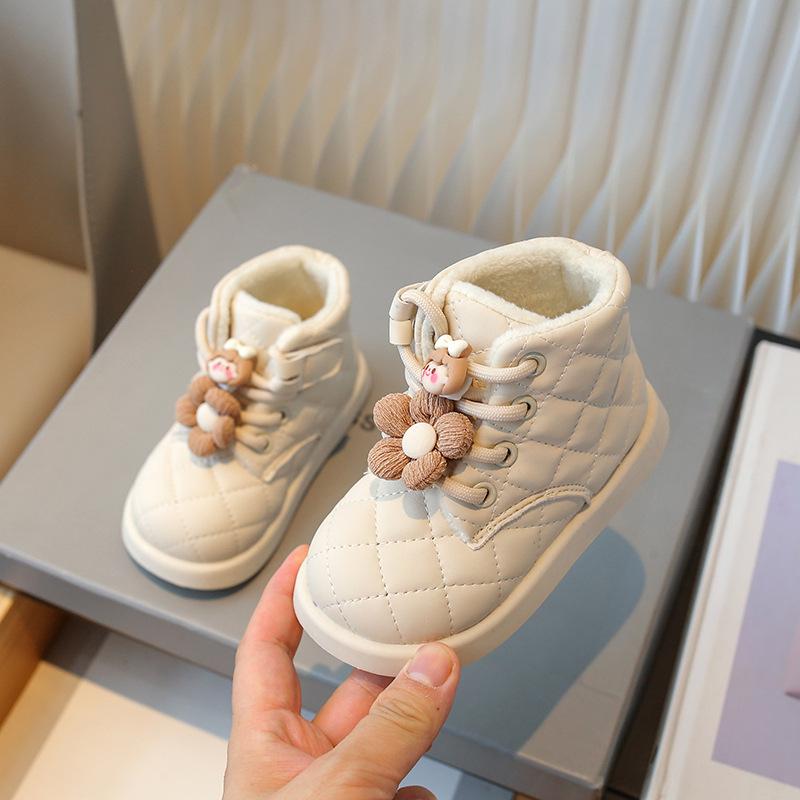 Children's 2025 Winter Velvet-Lined Leather Snow Boots – Cozy, Warm, and Stylish for Girls